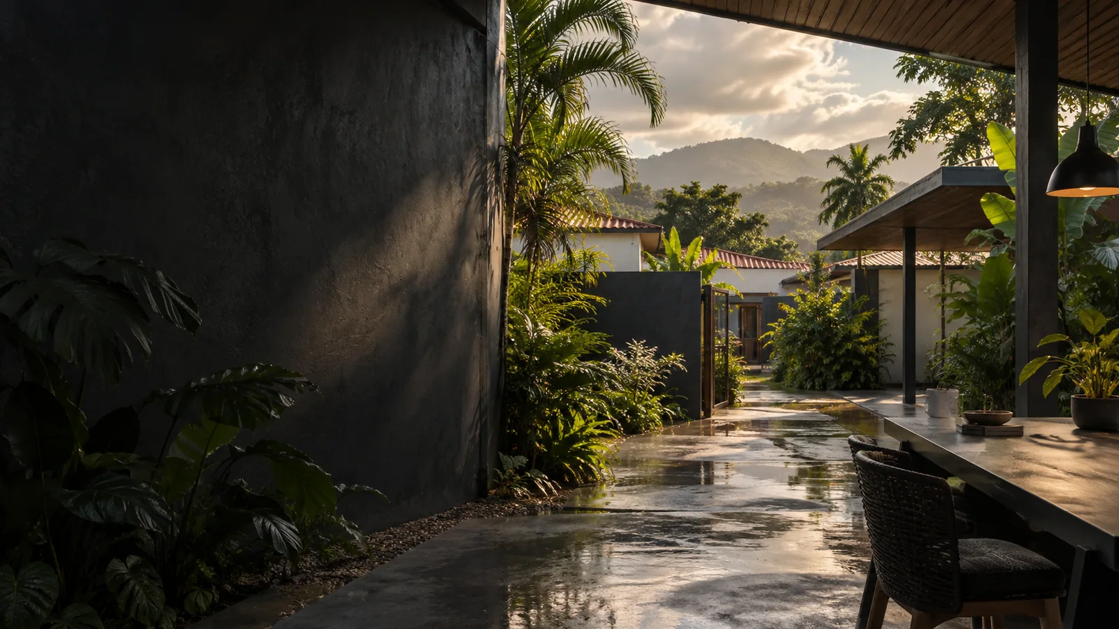 Chiriquí-inspired courtyard concept; not a documented location
